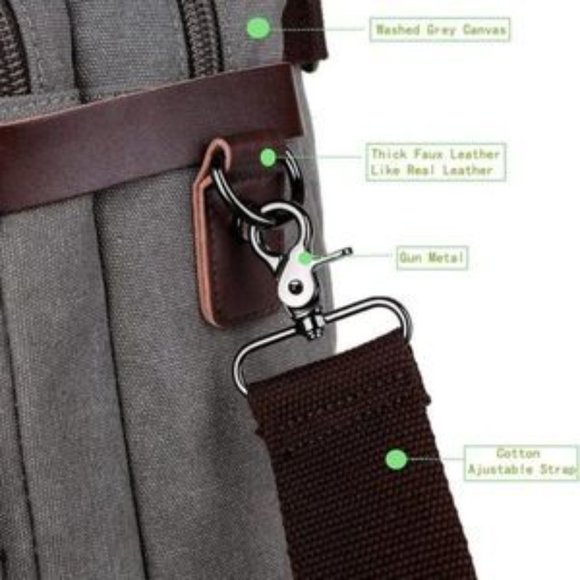 NEW Convertible Briefcase Backpack Grey - Picture 5 of 8